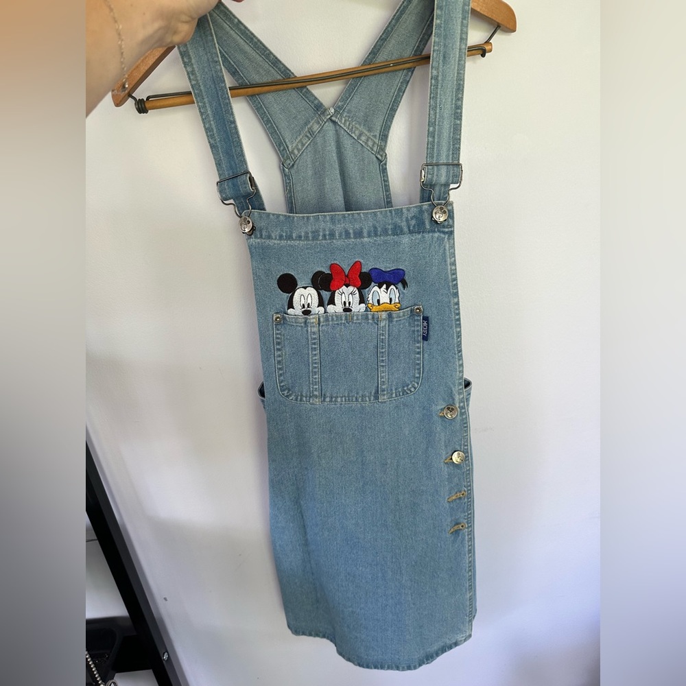 Vintage Disney Mickey Mouse Unlimited Denim Skort Overalls